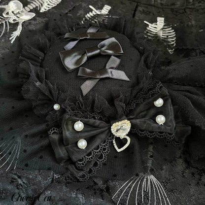 CheeseCat - Handmade Gothic Lolita Hat Anthony Cake Bow Lolita Hearwear