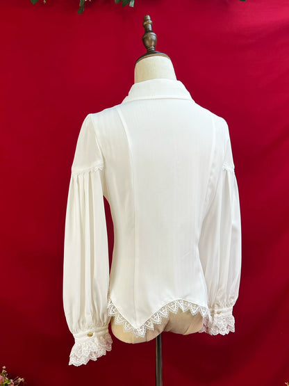 DMFS Lolita - Night Banquet - Pointed Collar Classic Lolita Shirt, Long Sleeve