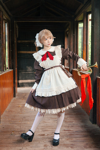 Infanta - Suliko - Maid Lolita OP Set with Soldier Style Waist Pack and Apron