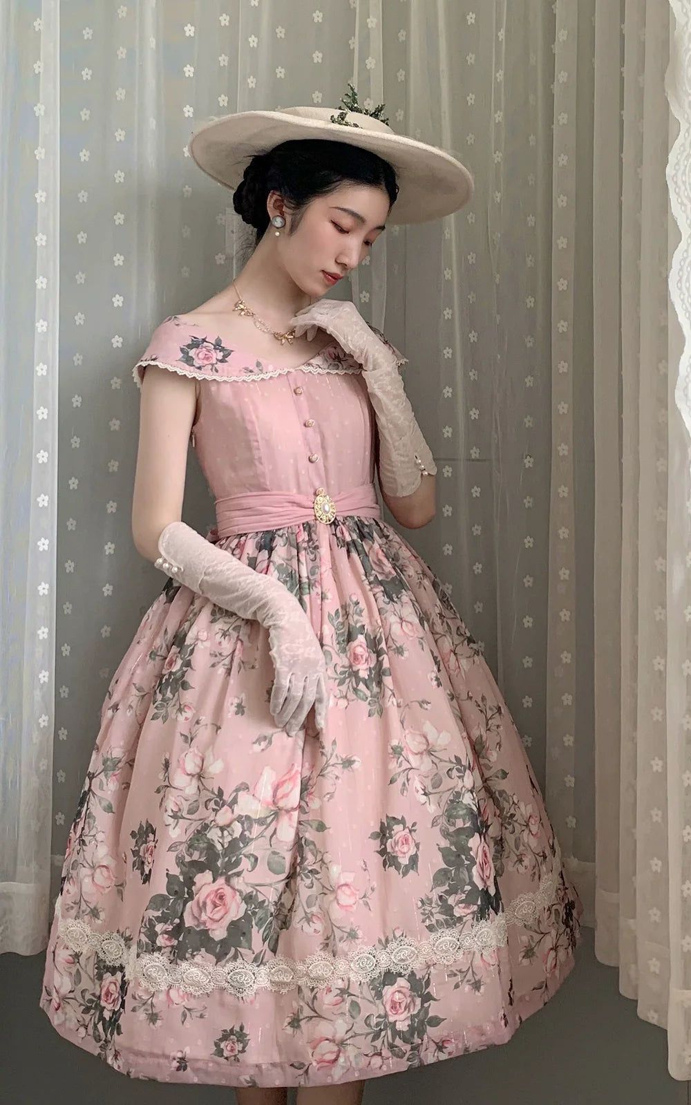 Miss Point - French Rose - Elegant Lolita JSK Dress