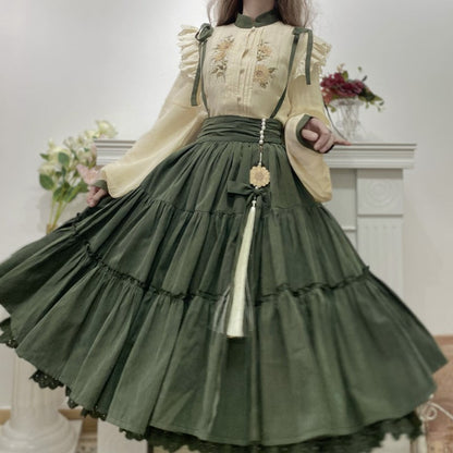 Meow Jun - Sunflower Appointment - Chinese Style Skirt and Blouse