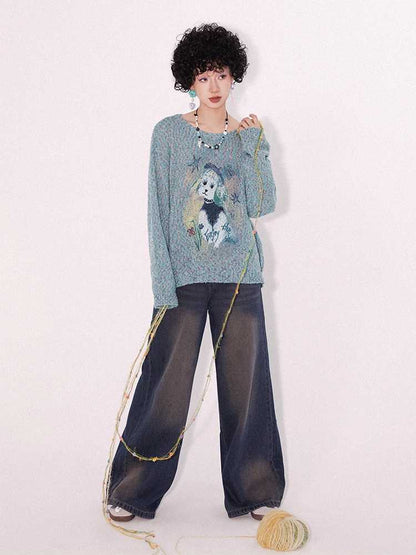 Dog print sweater【s0000009642】