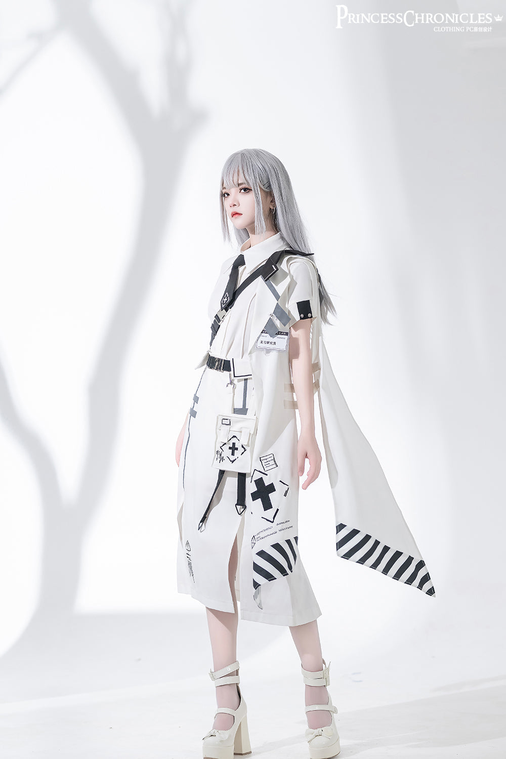 Princess Chronicles - Dry sea and Ashlar - Techwear-inspired White Cloak Set