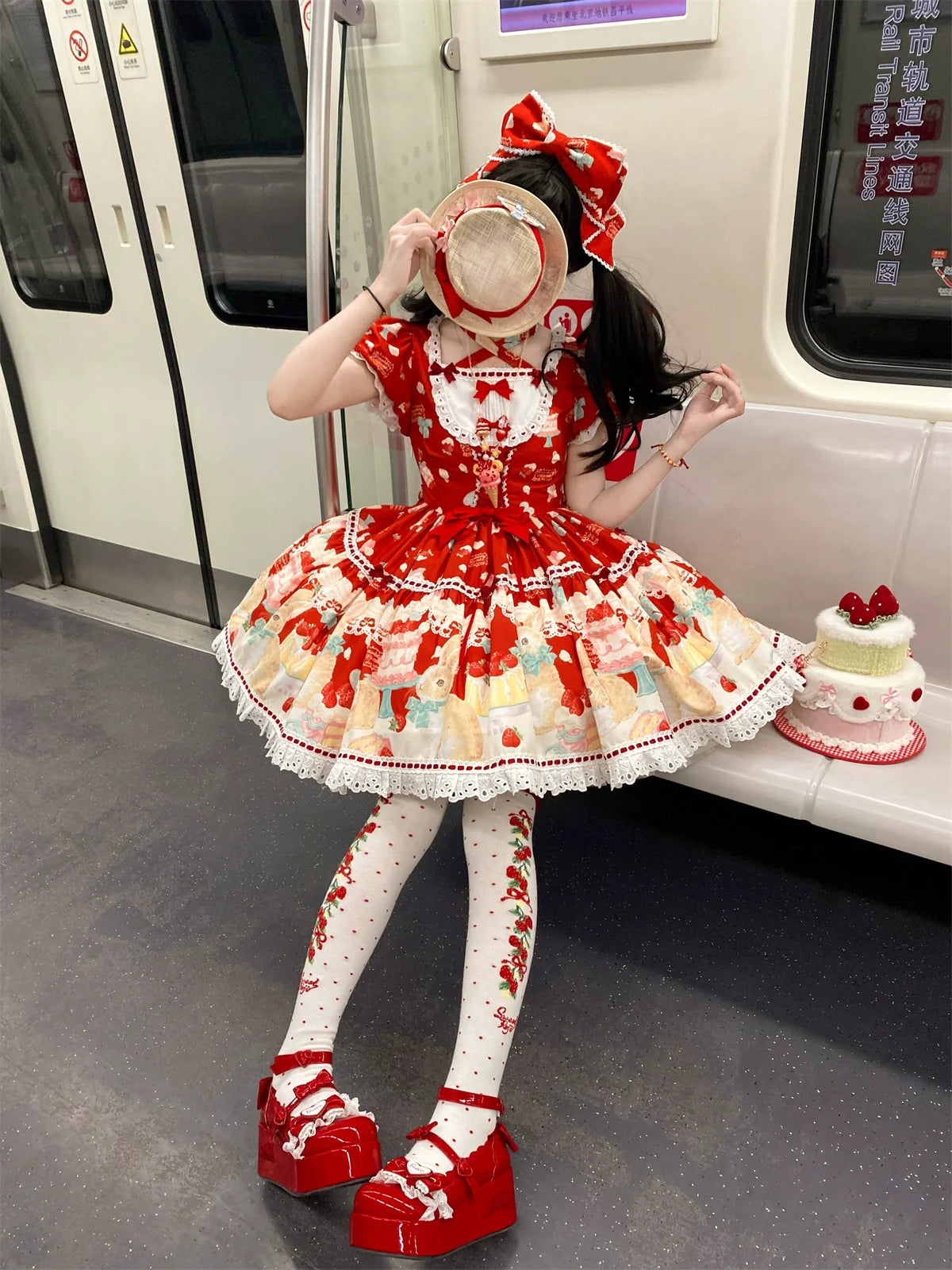 Dark Star Island - Honey Bunny Cake - Sweet Lolita JSK/OP/Strap SK/Shirt