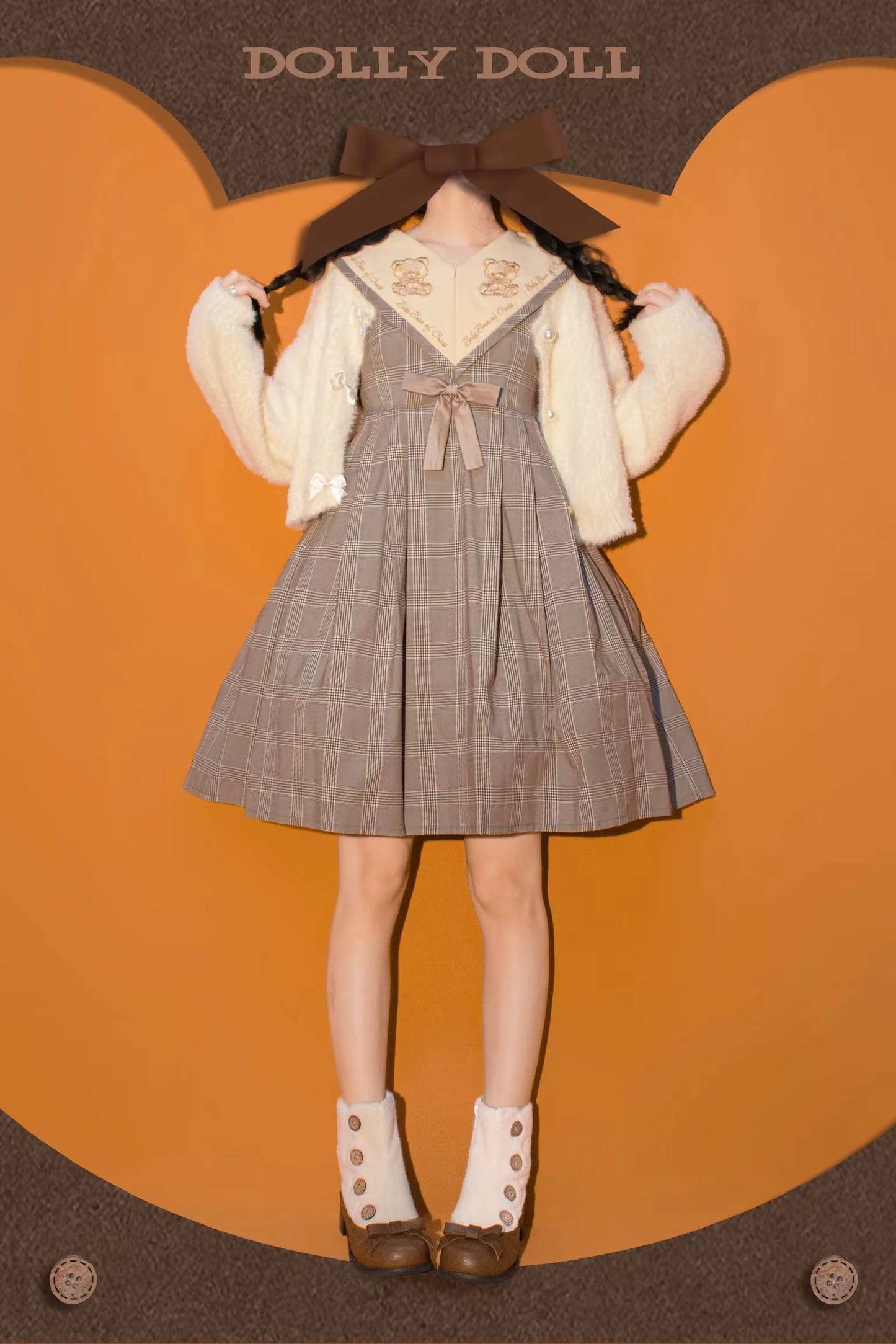 Dolly Doll - Winter Lolita Boots Fur Mary Jane Lolita Low Heel Shoes