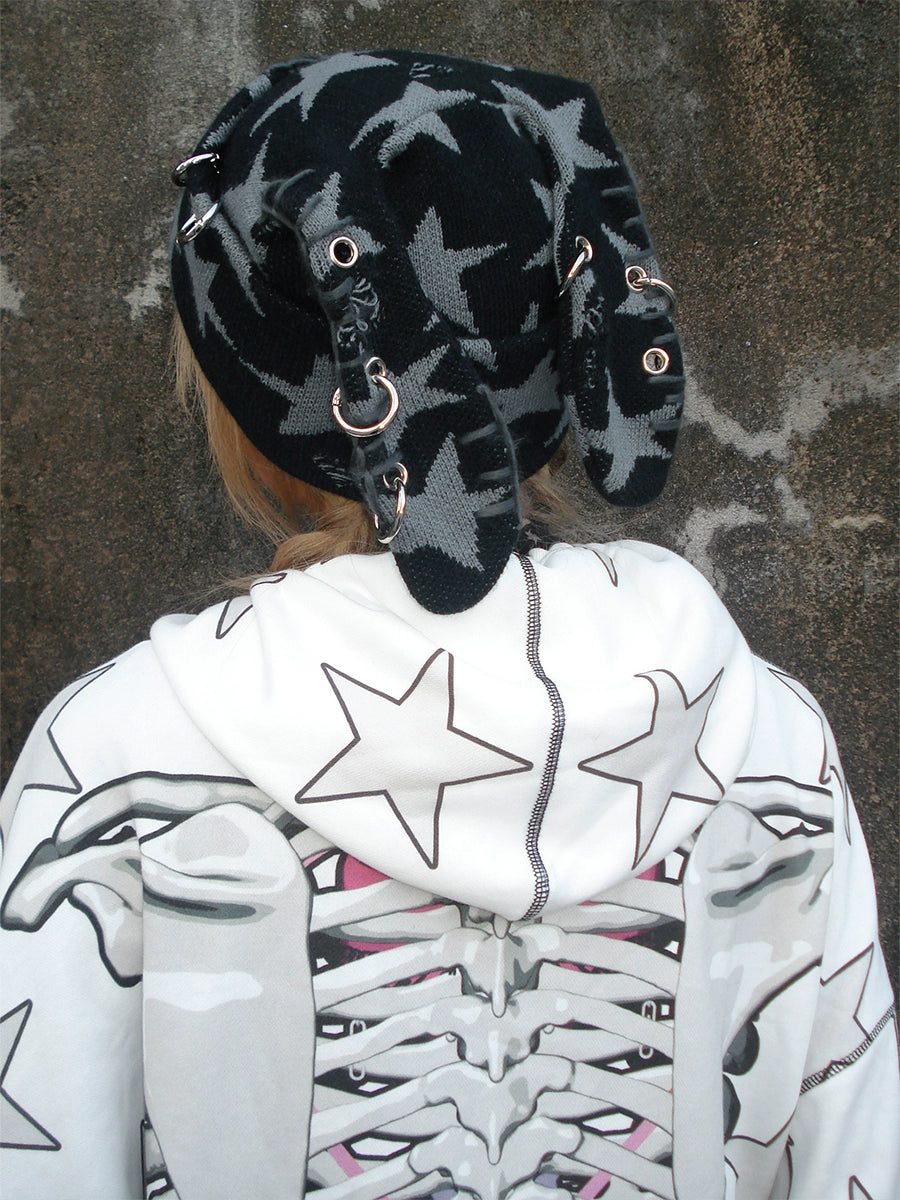 Rebellious Rabbit Five-pointed Star Knitted Cap【s0000004220】