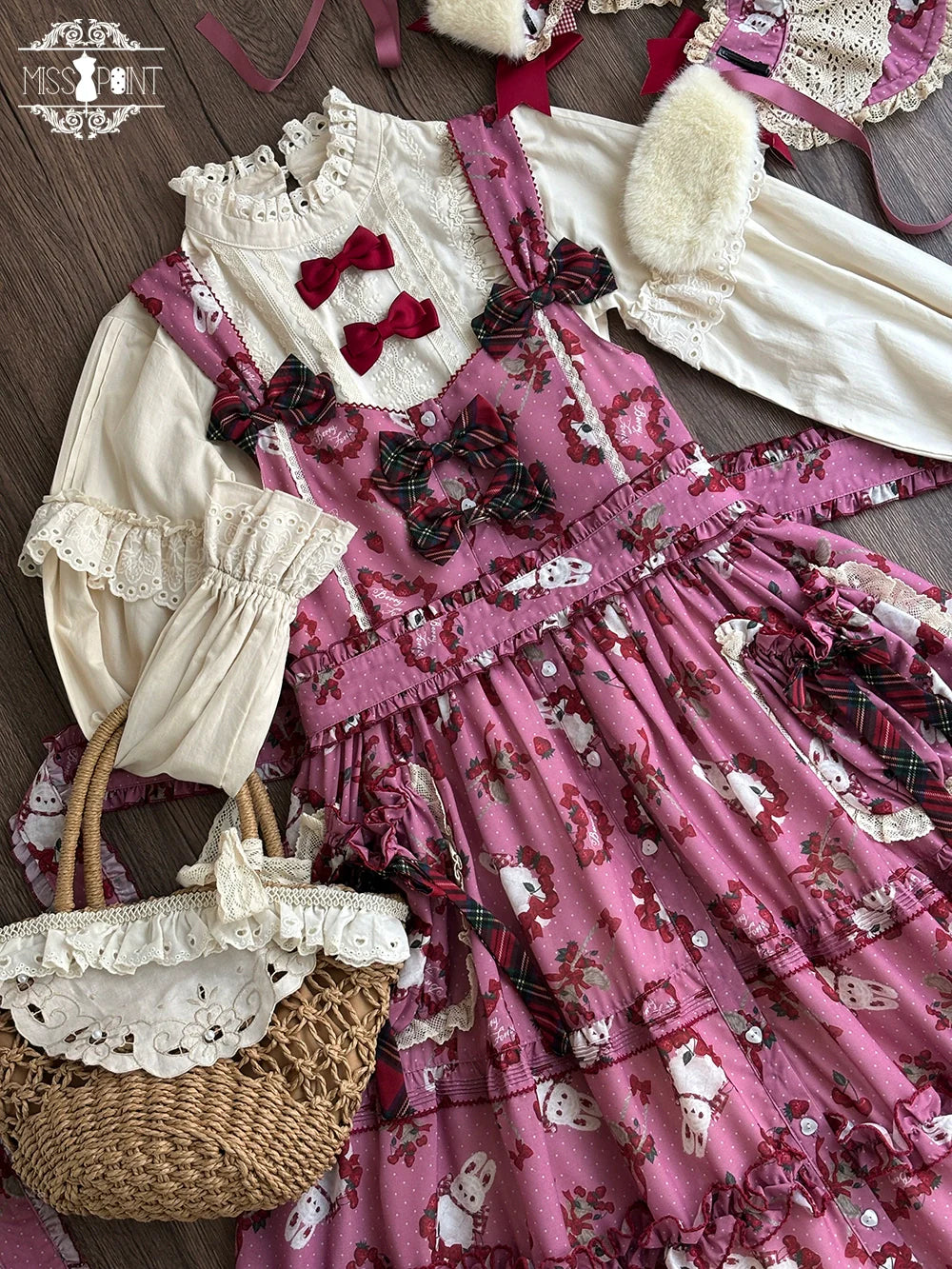 Miss Point - Forest Berry Bunny - Sweet Lolita JSK Elegant Bunny Print Dress