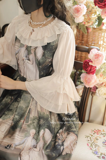 Tiny Garden - Summer Breeze 2.0 - Vintage Lolita Shirt Round Ruffled Collar/Princess Sleeves