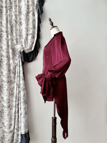 Muppet Mind Ben - Dream - Ouji Lolita Blouse Elegant V-neck Swallowtail Hem Shirt