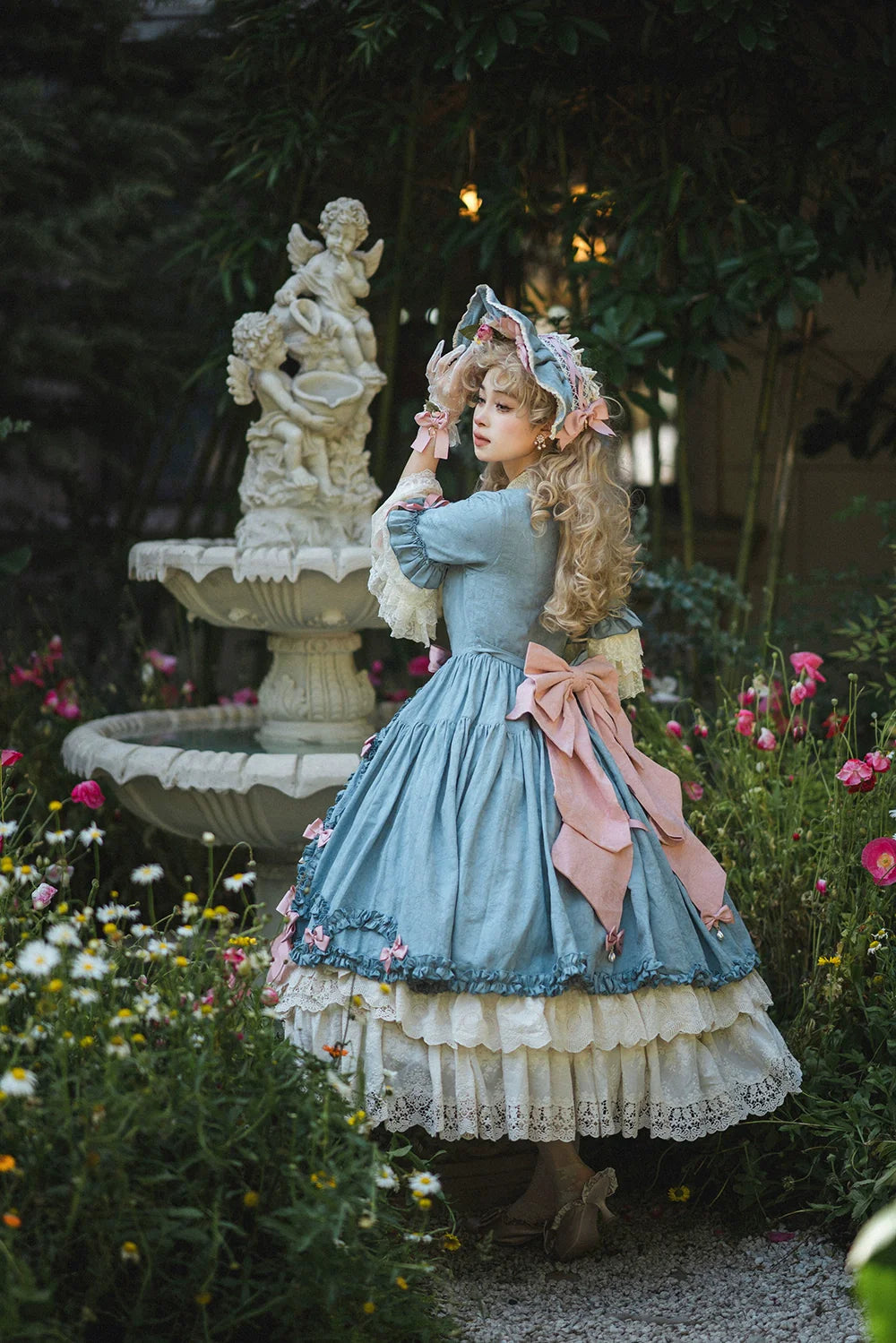 Miss Point - Lilyka Garden - Classic Lolita OP Dress Set Elegant Floral Wall Princess Sleeve