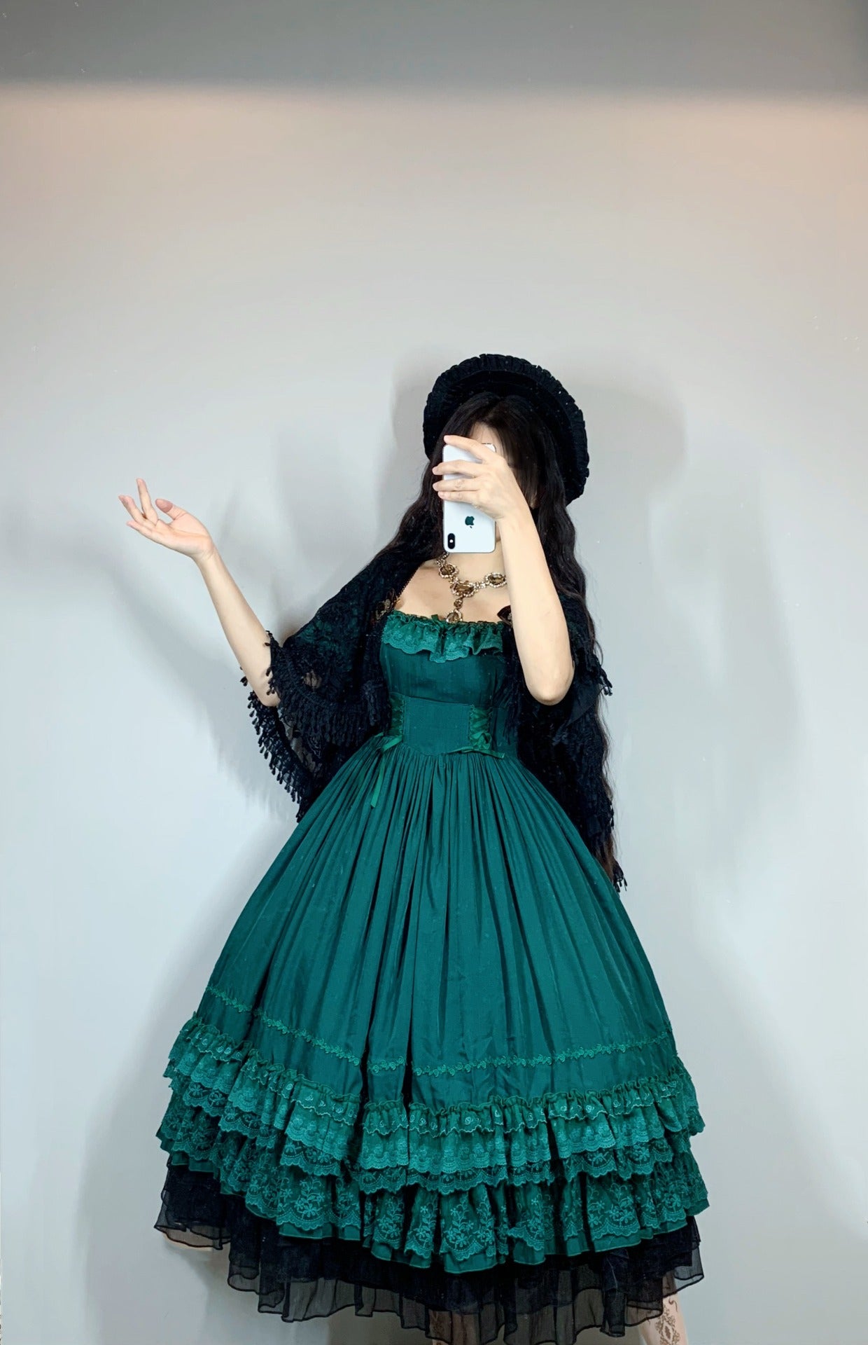 Sweet Wood - Nyx's Kiss - Plus Size Classic Lolita Short-sleeved OP Dress