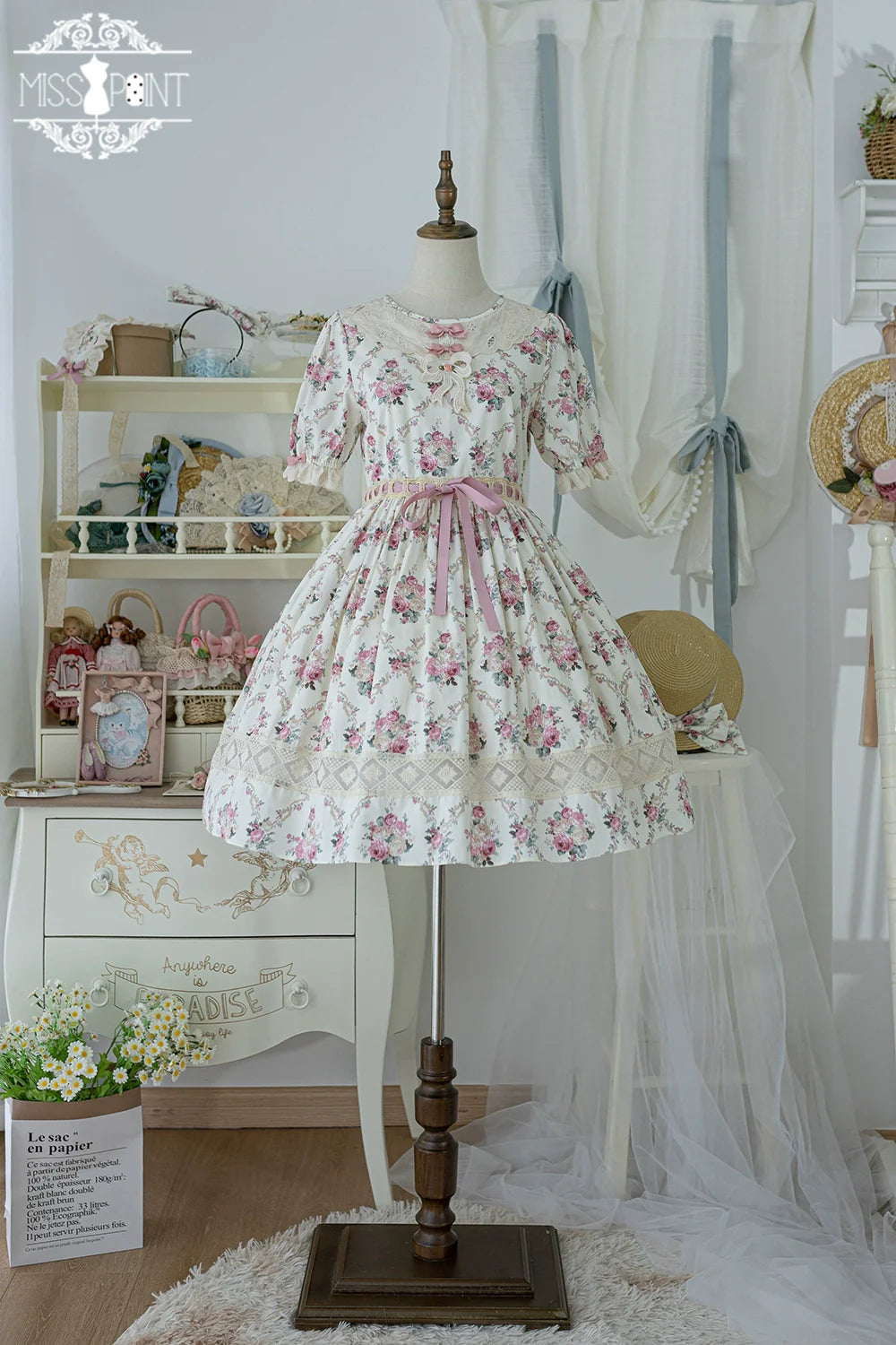 Miss Point - Customized Elegant Lolita OP Dress Cute Daily Girl Short Lolita Dress