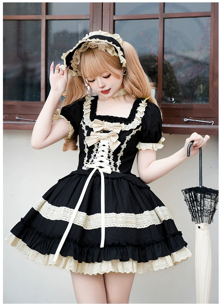 With PUJI - Chapter Seven - Spring Cotton Lolita OP Dress Doll-Like Dress