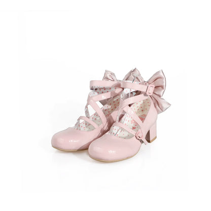 MODO - Follow in the Moonlight - Sweet Lolita Round Toe Shoes with Large Bow
