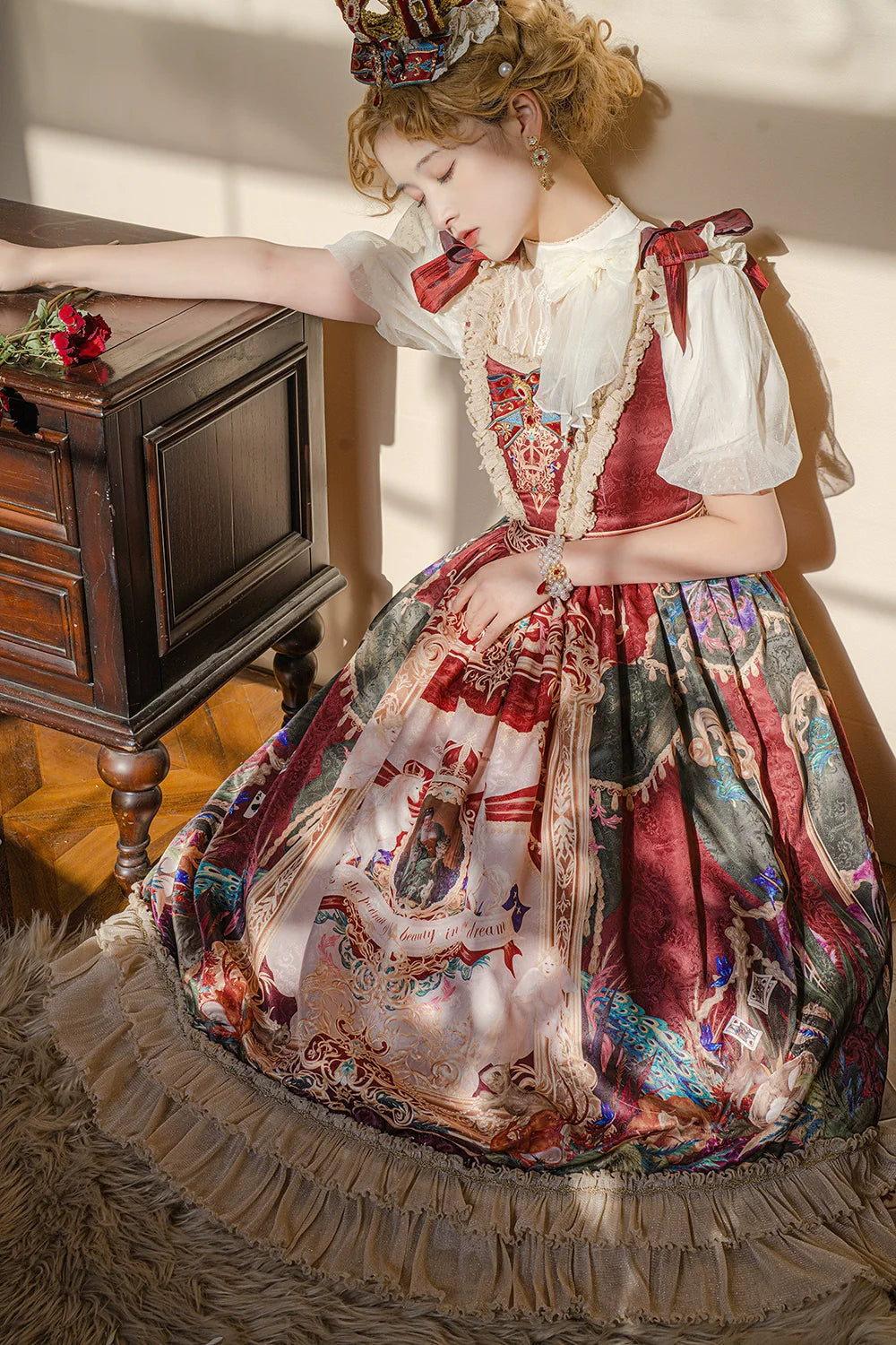 Miss Point - Kaleidoscope - Classical Lolita Shirt Dot Gauze Detachable Puff Sleeve Blouse Customized