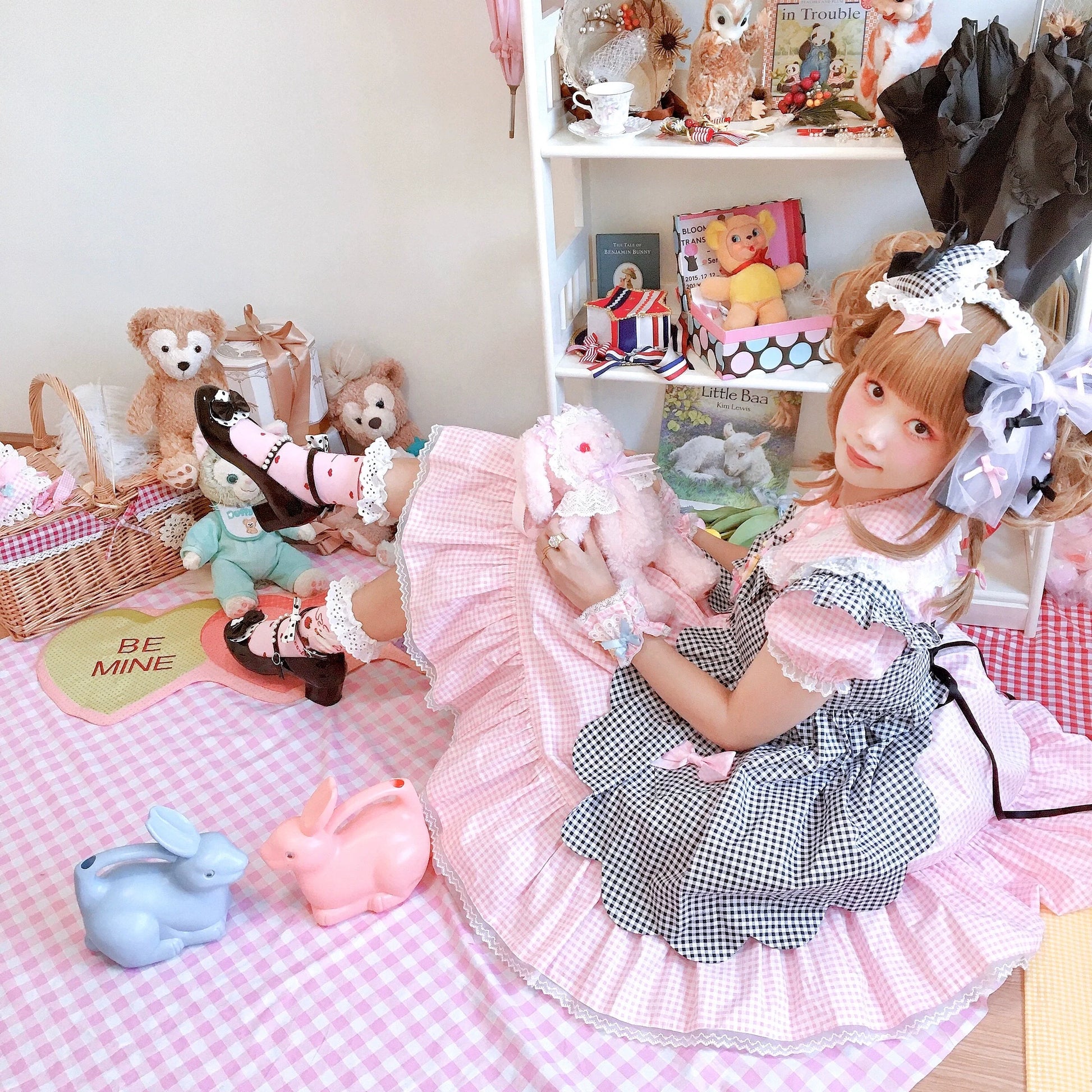 Fluff Mollie - Bean Breakfast - Sweet Lolita Overskirt Daily Daily Petaled Skirt