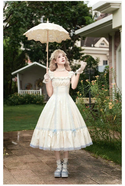 With PUJI - Sea Salt Iced Tea - Classic Lolita Dress, Fishbone Bodice