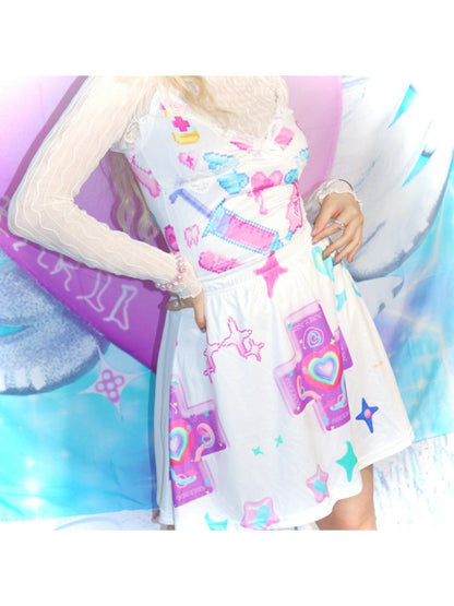 Fancy Pop Print Lace Camisole【s0000002518】