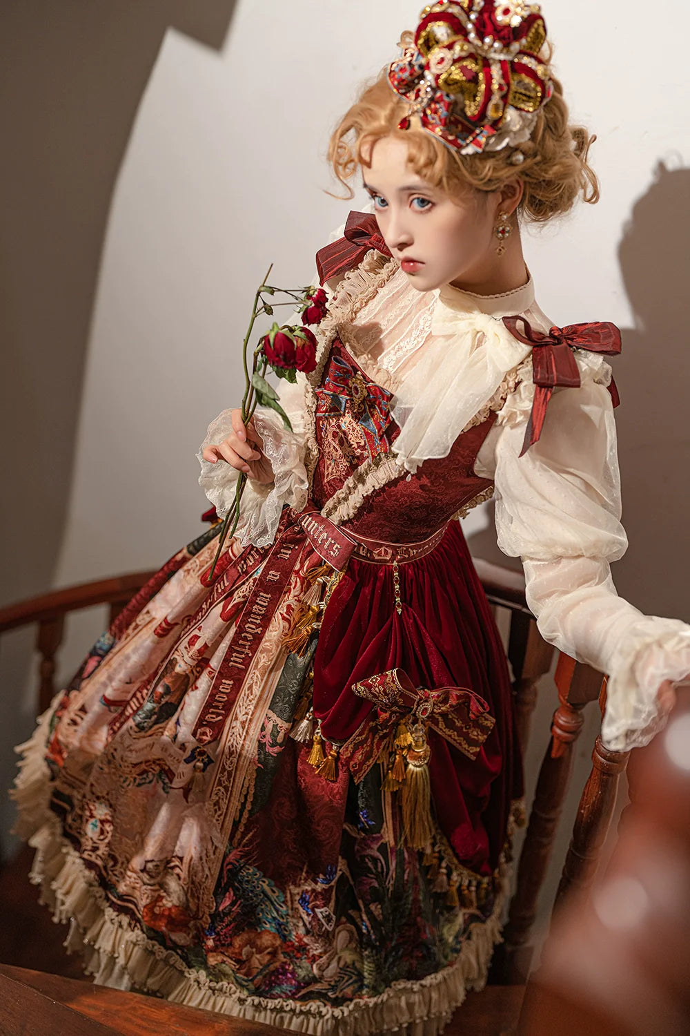 Miss Point - Kaleidoscope - Classical Lolita Shirt Dot Gauze Detachable Puff Sleeve Blouse Customized