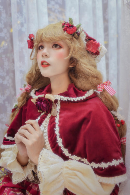 Miss Point - Praise of Abundance - Bavarian Style Lolita Velvet Hooded Cape