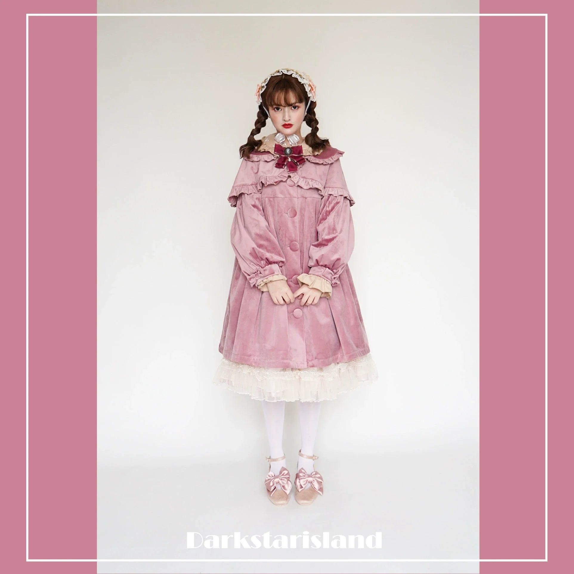 Dark Star Island - Winter Lolita Cape Velvet Antique Lolita Coat