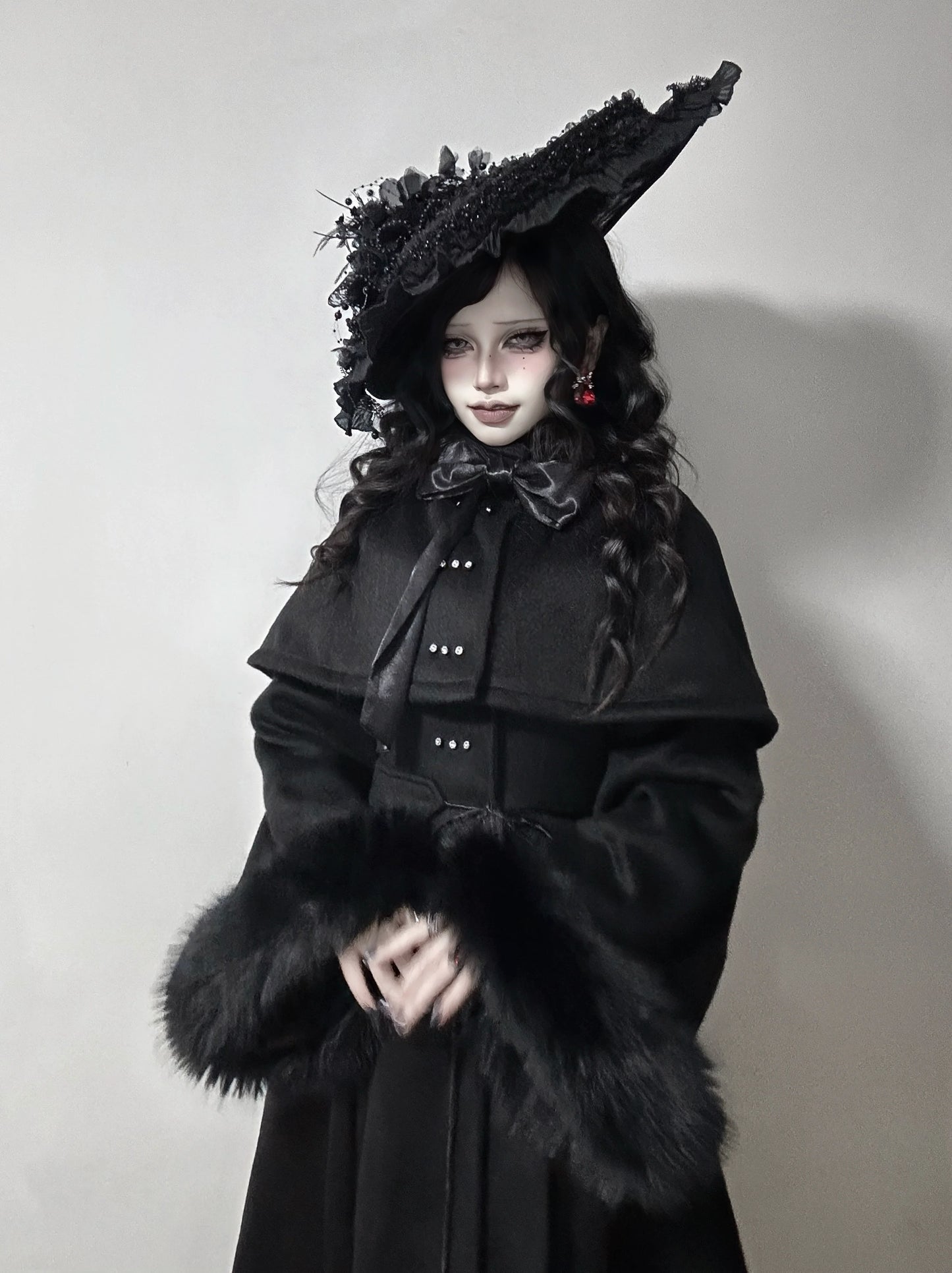 The Original Witch - Silent Hill - Winter Long Gothic Lolita Coat, Detachable Cape