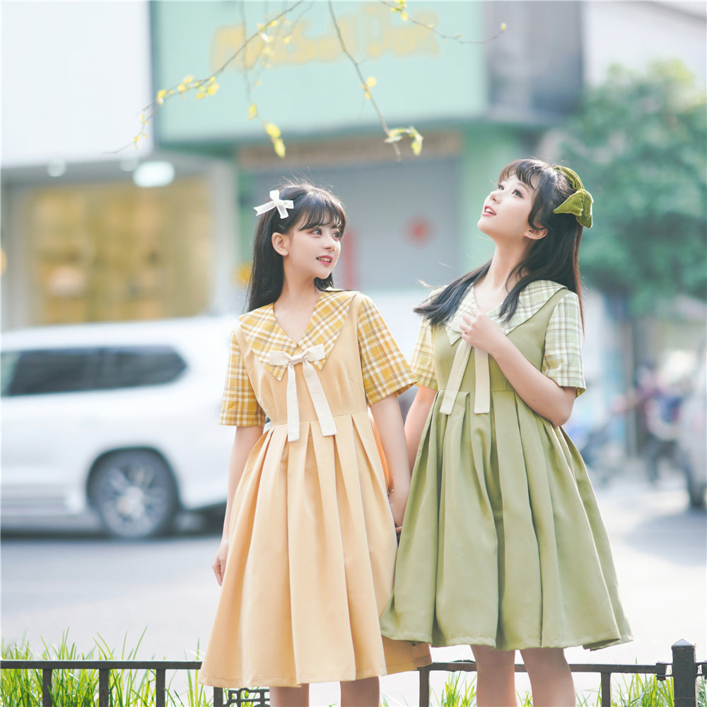 EESSILY - Macaron Waffle - Kawaii Lolita Short Sleeve Summer OP