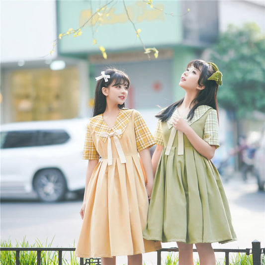 EESSILY - Macaron Waffle - Kawaii Lolita Short Sleeve Summer OP