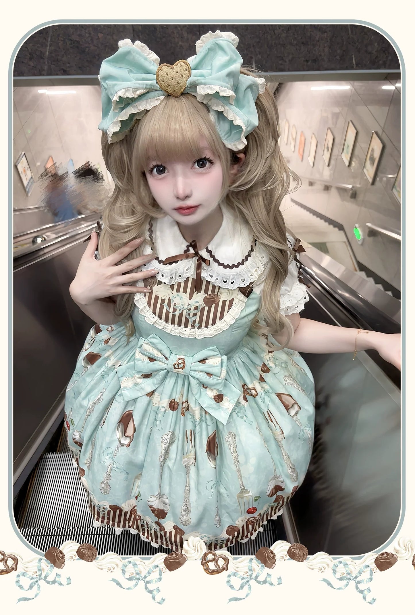 Sweet Dream Sheep - Sweet Dessert - Green Lolita Jumper Dress Lolita Headwear