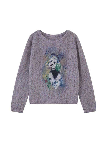 Dog print sweater【s0000009642】