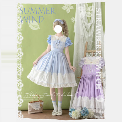 Strawberry Witch - Summer Breeze - Sweet Lolita OP Embroidery Daily Lolita Dress