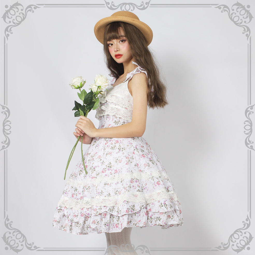 Magic Tea Party - Solid Color Lolita Casual Dress Floral Dress JSK