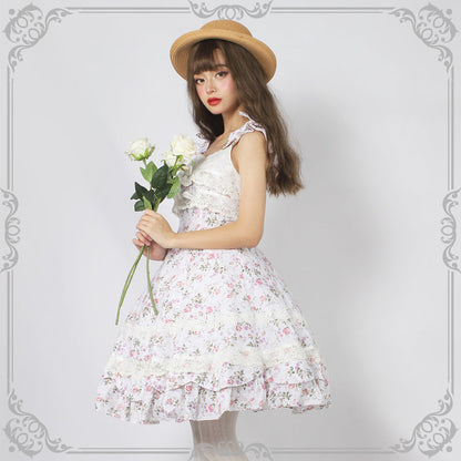 Magic Tea Party - Solid Color Lolita Casual Dress Floral Dress JSK