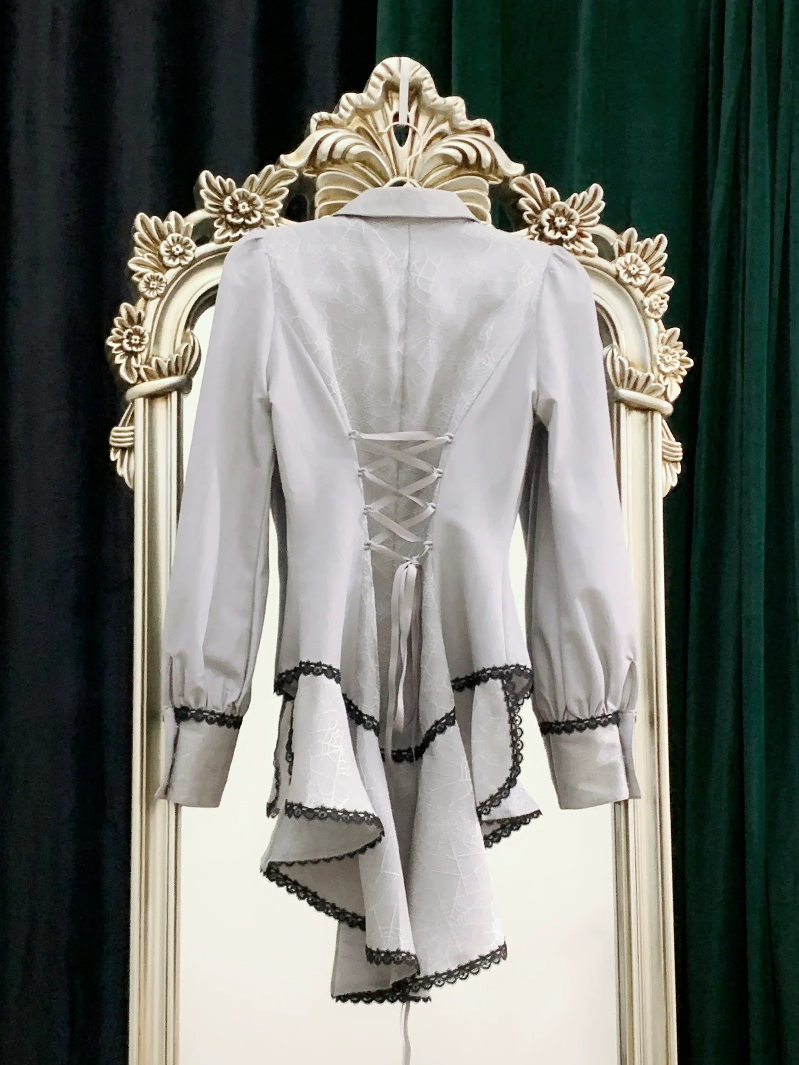 Little Dipper - Cold Rice - Ouji Lolita Shirt With Spiderweb Pattern in Several Versions