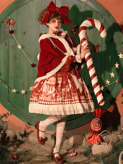 Sweet Date - Christmas Lolita OP Red Lolita Cape