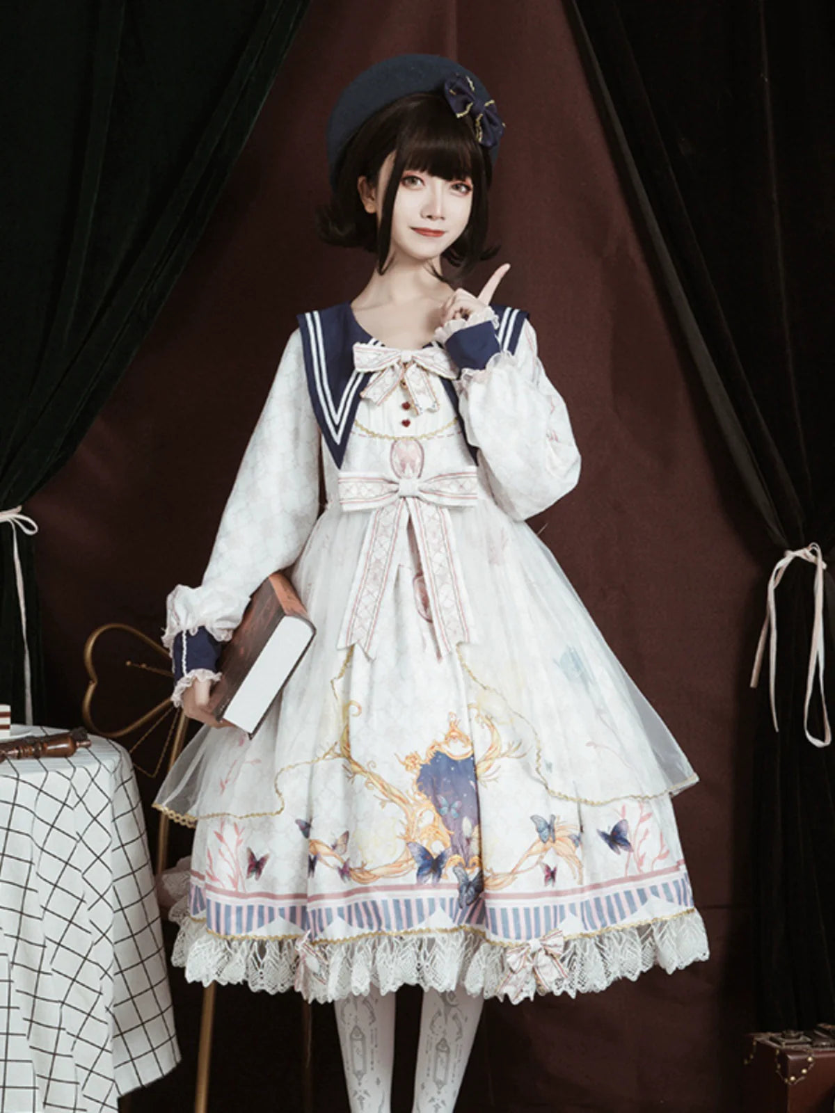 OCELOT - Classic Lolita OP Sailor Collar Elegant Lolita Dress