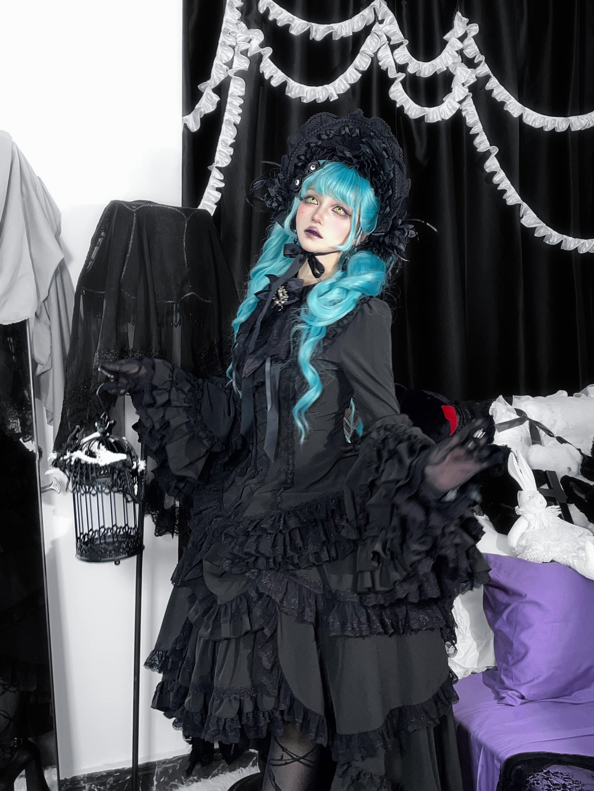 The Original Witch - Phoenix - Gothic Lolita Skirt & Shirt & Jabot For Halloween Festival