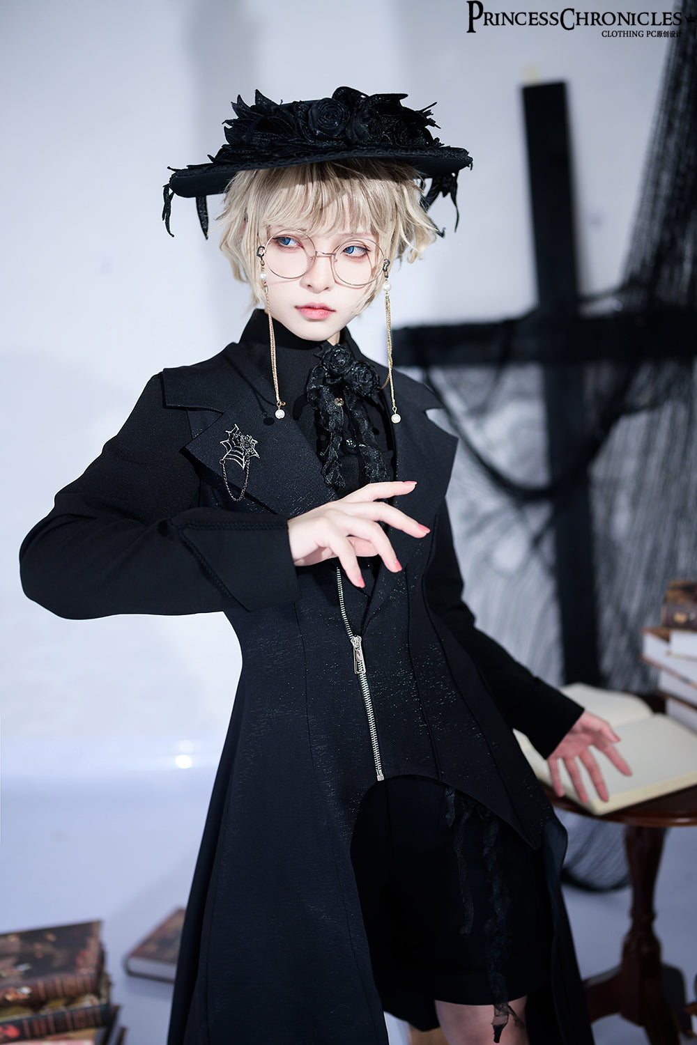 Princess Chronicles - Wind - Ouji Lolita Black Long Vest