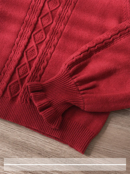 EESSILY - Green Fairy Tale - Classic Lolita Sweater Round Collar Winter Lolita Innerwear