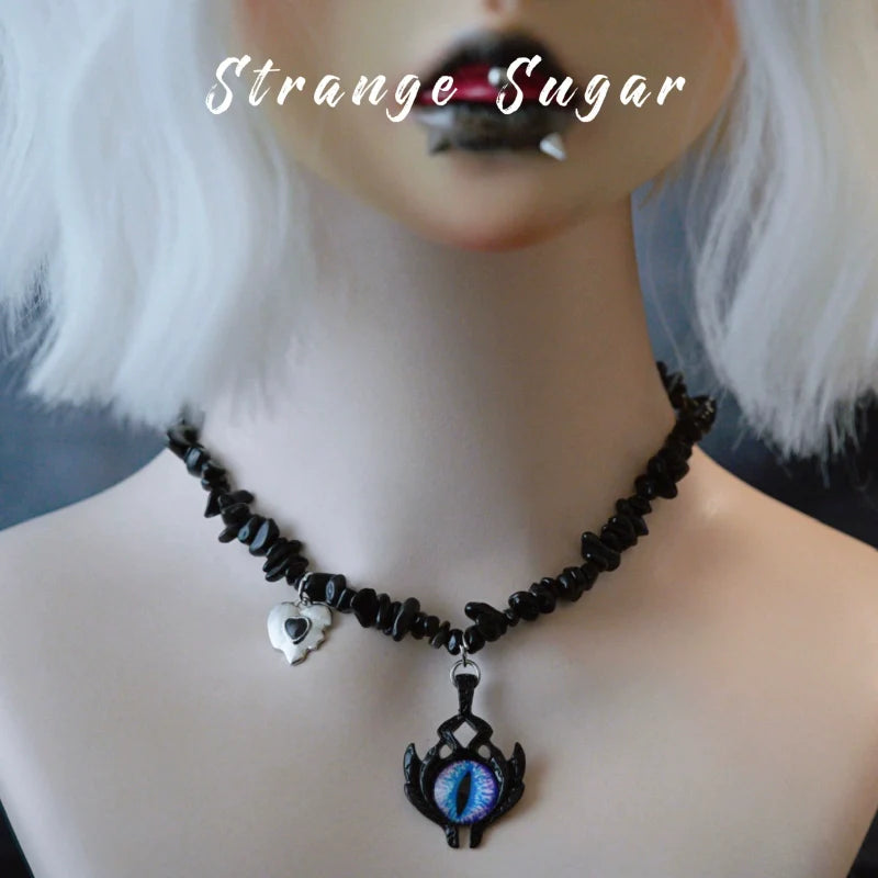 Strange Sugar - Handmade Gothic Lolita Choker, Multiple Pendant