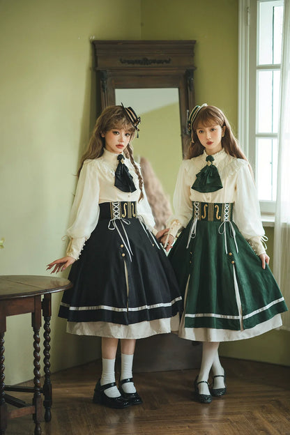 Miss Point - Golden Movement - Elegant Lolita Fishbone Skirt Customized