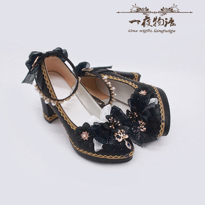 One Night - Bright PU Wedding Lolita Thick High Heels