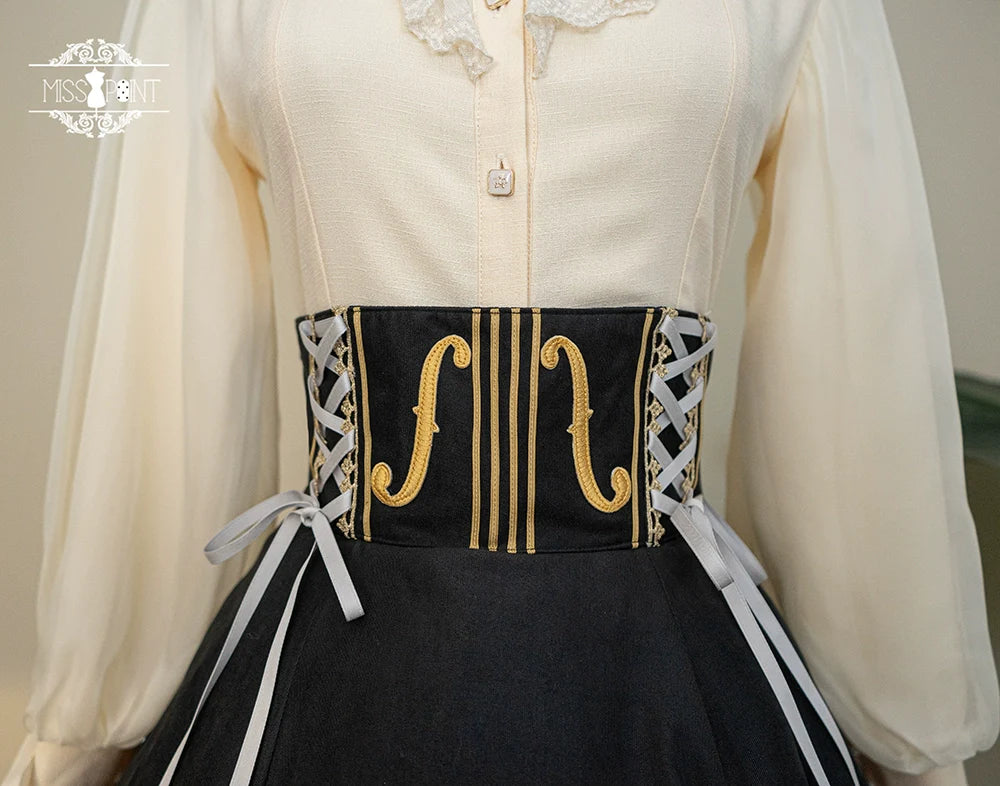 Miss Point - Golden Movement - Elegant Lolita Fishbone Skirt Customized
