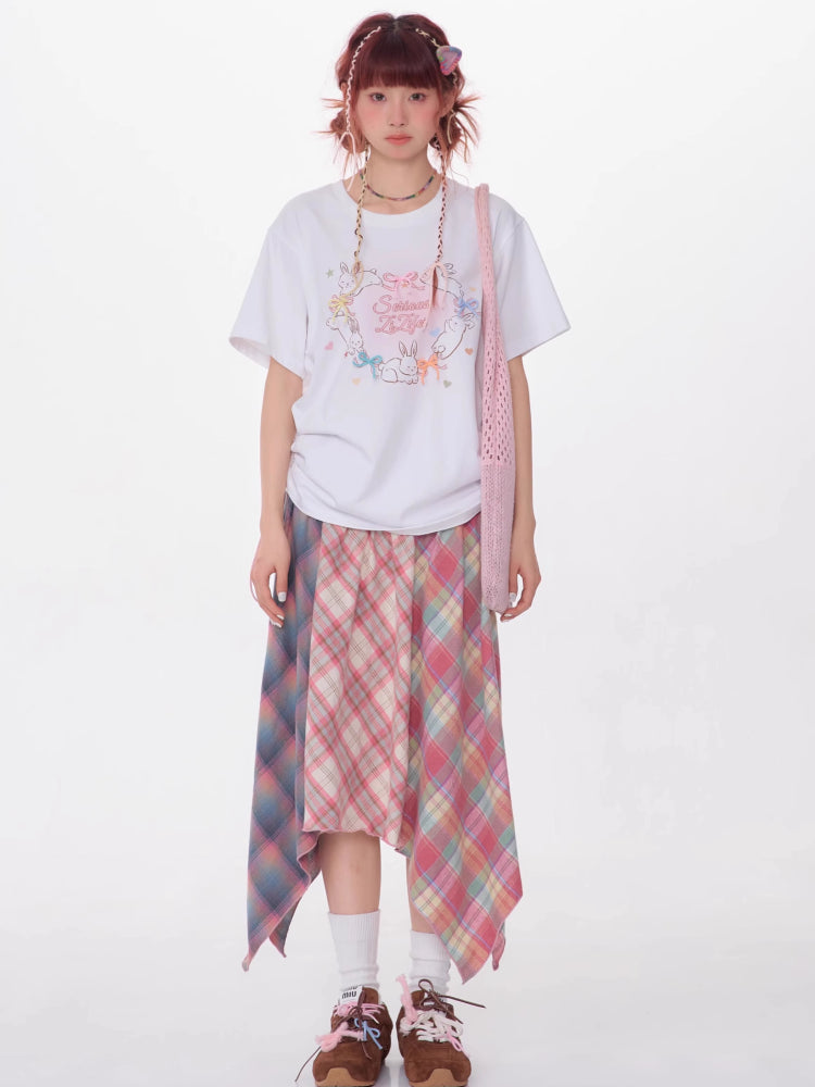 Round neck print short sleeve T-shirt【s0000007534】