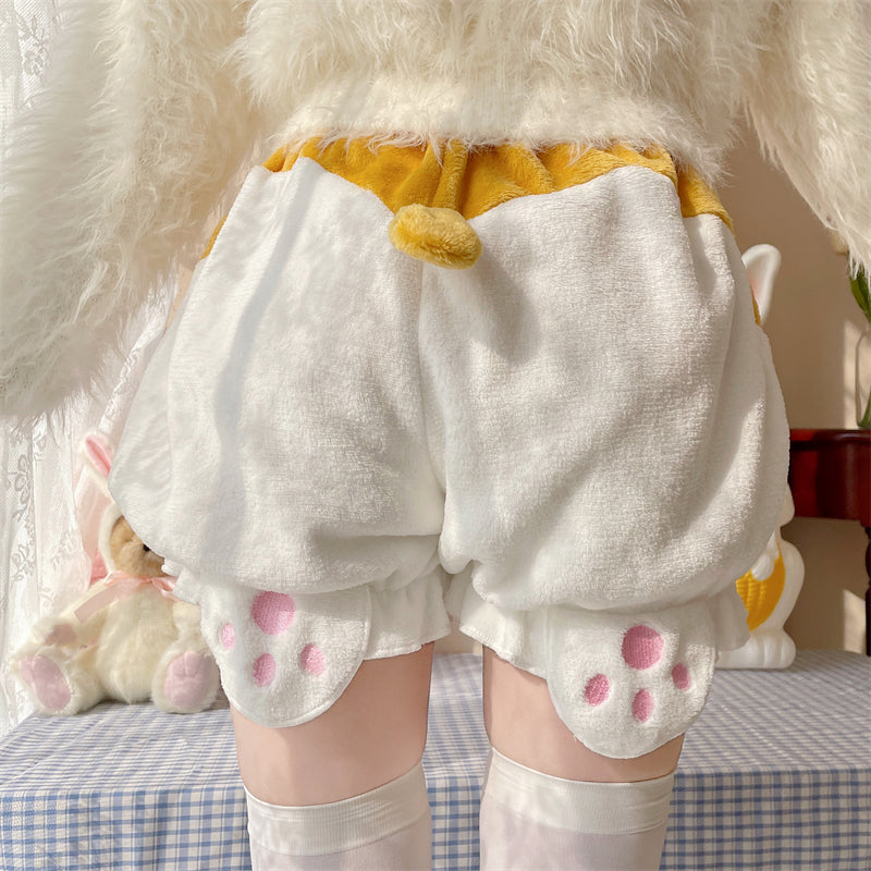 Sugar Girl - Kawaii Winter Lolita Warm Velvet Petticoat with Corgi Tail