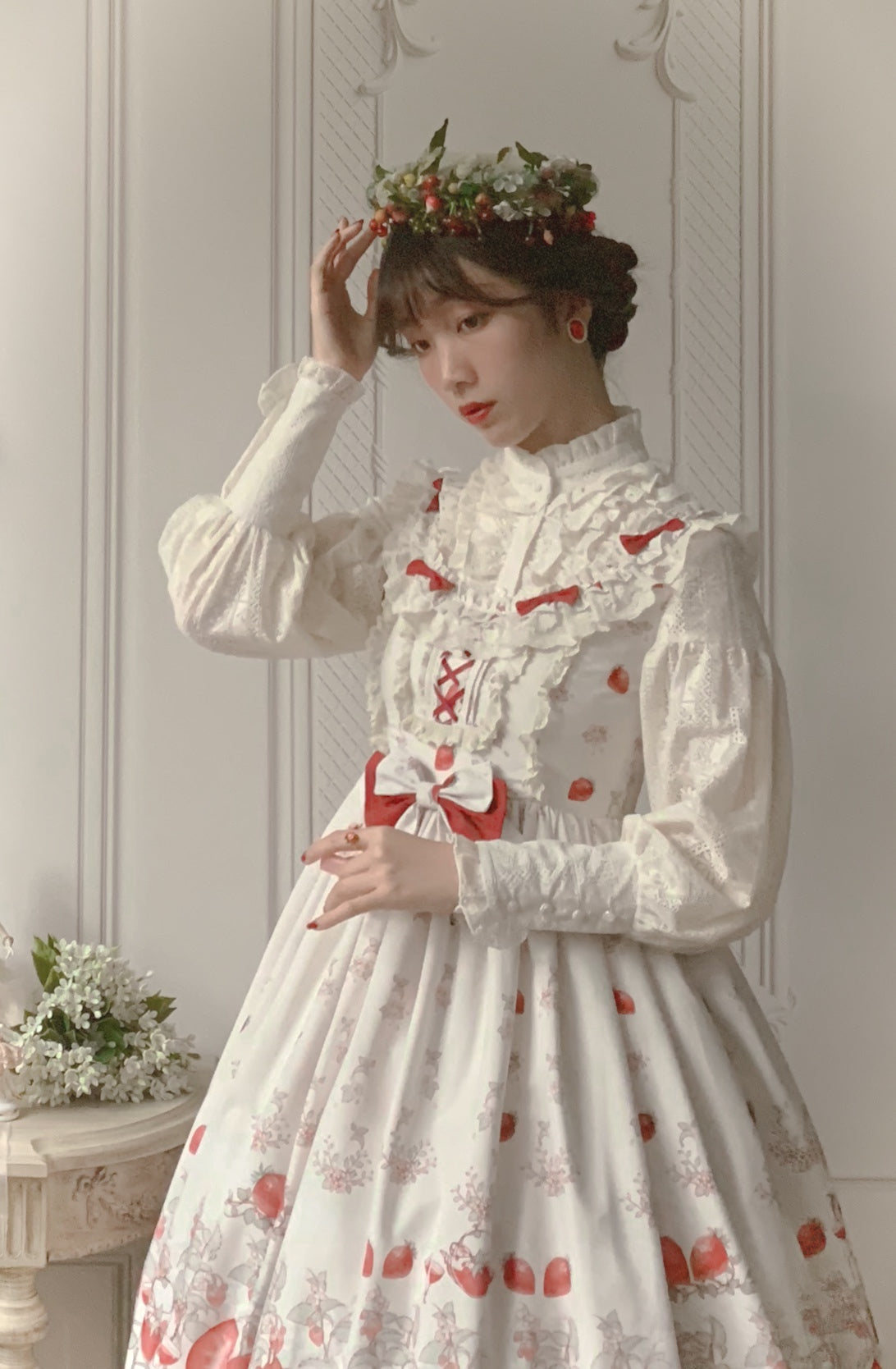 Bodhi Lolita - Strawberry Fruit Tea SP - Apricot Sweet Lolita Jumper Dress