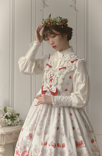 Bodhi Lolita - Strawberry Fruit Tea SP - Apricot Sweet Lolita Jumper Dress