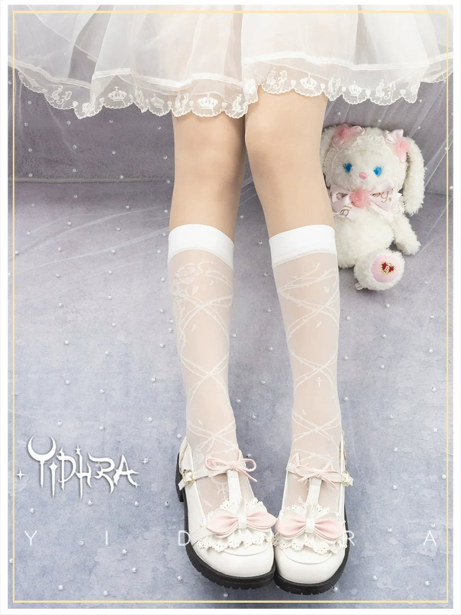 Glass Yarn Gothic Lolita Tights for Tropical Elegance