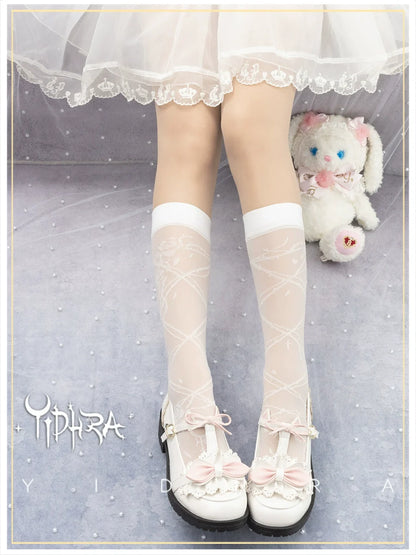 Glass Yarn Gothic Lolita Tights for Tropical Elegance