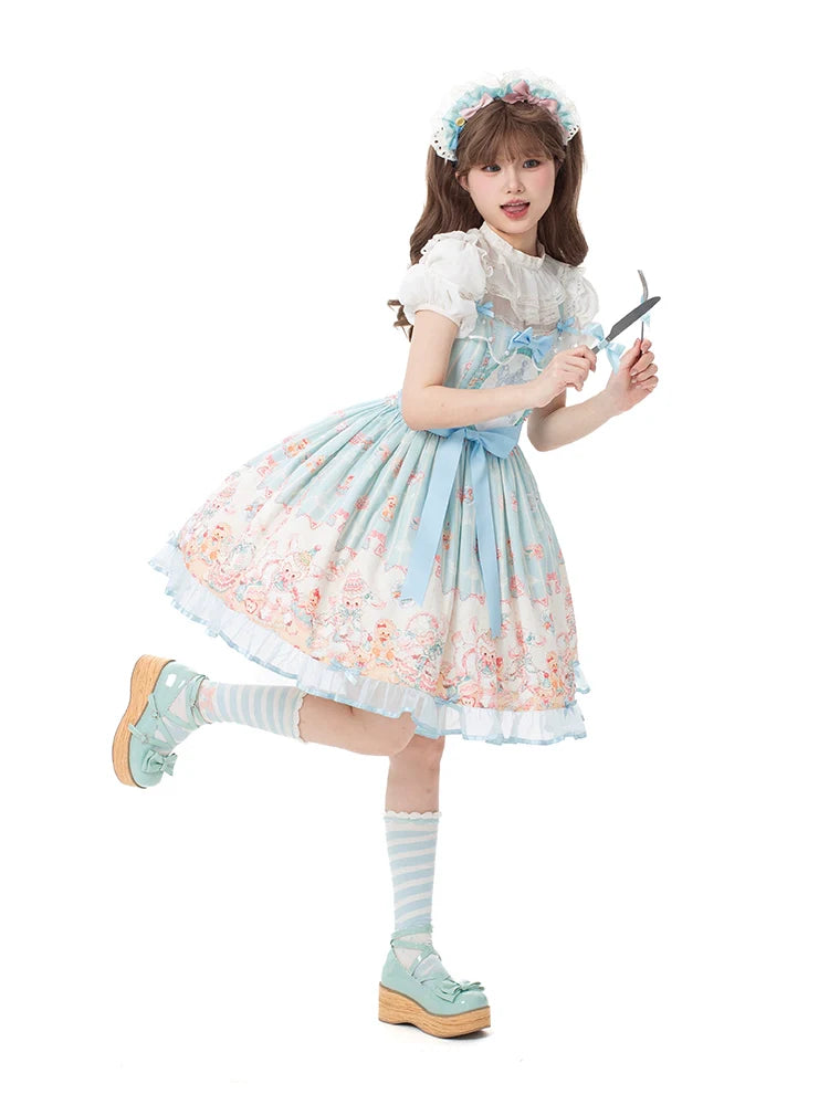 NanShengGe - Sheep Party - Sweet Lolita Jumper Dress Print SK